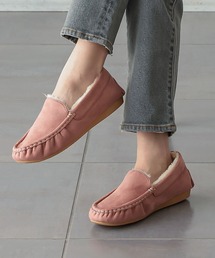 フェイクムートンローファーモカシンシューズ【インソール中敷き付】