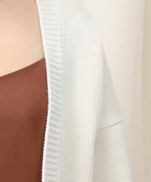 STUDIOUS(ステュディオス)の「【STUDIOUS】ローゲージボリュームスリーブ ショートカーデ(カーディガン/ボレロ・レディース・ライトベージュ/チャコールグレー/ベージュ/オフホワイト/グレイッシュベージュ・FREE)」の9枚目の写真