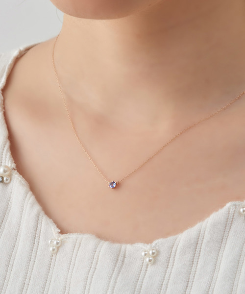 ESTELLE（エステール）の「12月誕生石 K18 ピンクゴールド タンザナイト ネックレス ESTELLE/エステール WEB限定（ネックレス・レディース・ピンクゴールド・40cm）」の6枚目の写真
