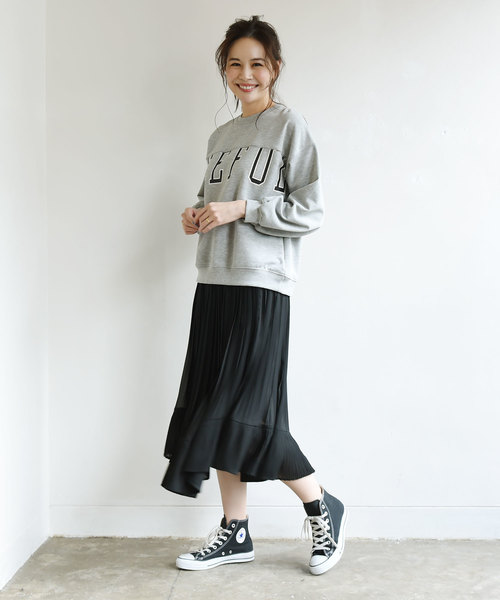 Luz Llena（ラズレナ）の「シフォンプリーツ切替スカート（スカート・レディース・ブラック/ベージュ/グレー・MEDIUM）」の5枚目の写真