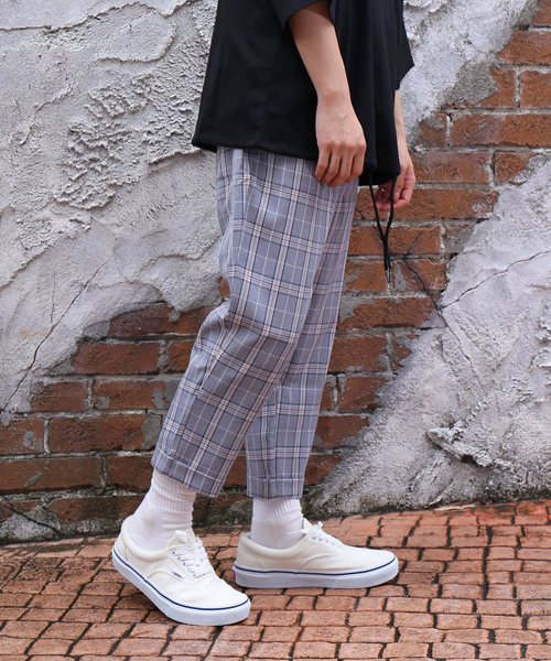 revertical(リバーティカル)の「チェックパンツ アンクル丈テーパードパンツ(スラックス・メンズ・ブラウン/ネイビー/ベージュ・M/L)」の7枚目の写真