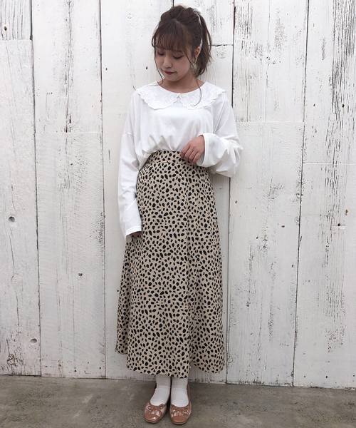 one after another NICE CLAUP（ワンアフターアナザーナイスクラップ）の「レース衿ロングTシャツ（Tシャツ/カットソー・レディース・オフホワイト/ホワイト系その他/ブラック/ベージュ系その他・FREE）」の19枚目の写真