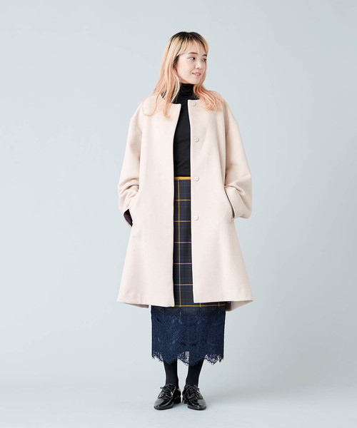 TRUNO by NOISE MAKER（トルノバイノイズメーカー）の「レース切替チェックタイトスカート（スカート・レディース・ネイビー/ブラック・38/36）」の7枚目の写真