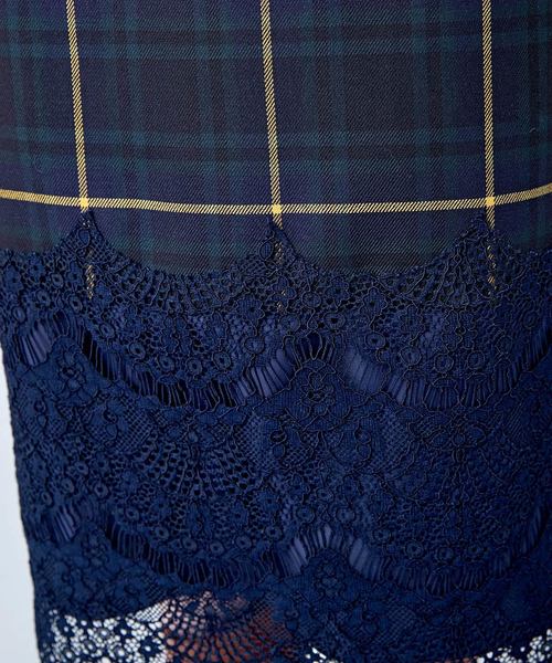 TRUNO by NOISE MAKER（トルノバイノイズメーカー）の「レース切替チェックタイトスカート（スカート・レディース・ネイビー/ブラック・38/36）」の10枚目の写真