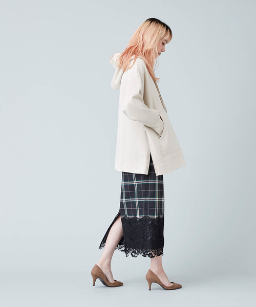 TRUNO by NOISE MAKER（トルノバイノイズメーカー）の「レース切替チェックタイトスカート（スカート・レディース・ネイビー/ブラック・38/36）」の15枚目の写真