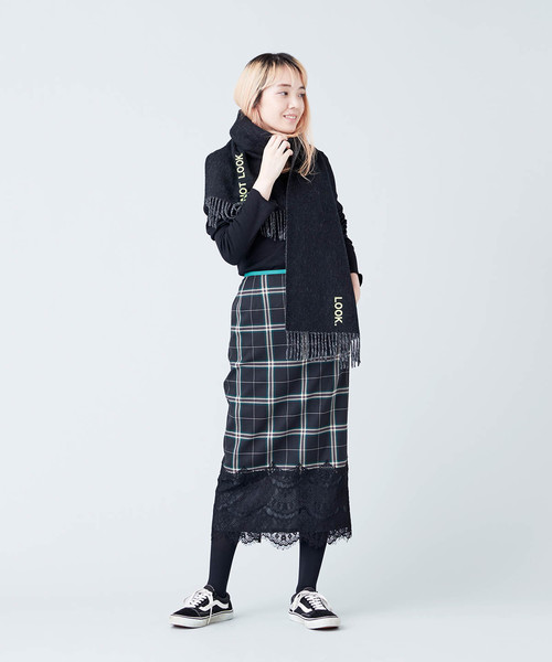 TRUNO by NOISE MAKER（トルノバイノイズメーカー）の「レース切替チェックタイトスカート（スカート・レディース・ネイビー/ブラック・38/36）」の17枚目の写真