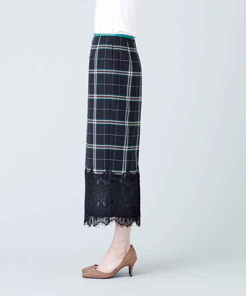 TRUNO by NOISE MAKER（トルノバイノイズメーカー）の「レース切替チェックタイトスカート（スカート・レディース・ネイビー/ブラック・38/36）」の19枚目の写真