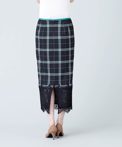 TRUNO by NOISE MAKER（トルノバイノイズメーカー）の「レース切替チェックタイトスカート（スカート・レディース・ネイビー/ブラック・38/36）」の21枚目の写真