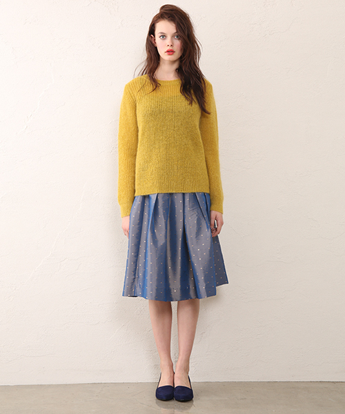 mystic（ミスティック）の「サテンドットフレアスカート（スカート・レディース・ブラック/ネイビー/ピンク・FREE）」の3枚目の写真