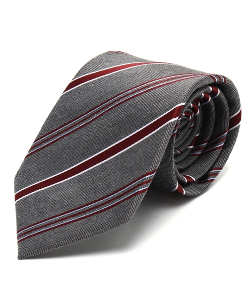 MEN'S MELROSE（メンズメルローズ）の「【FINE BOYS plus SUIT vol.22掲載】ウールカラーレジメンタイ（ネクタイ・メンズ・グレー/グリーン/ワイン/オレンジ・FREE）」の2枚目の写真