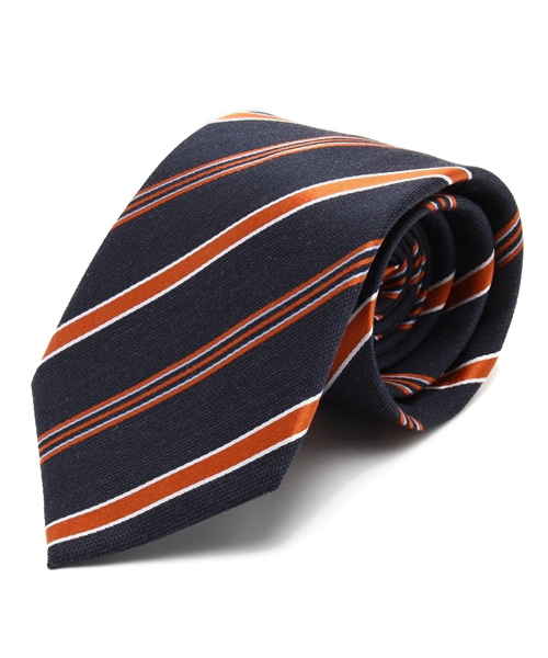 MEN'S MELROSE（メンズメルローズ）の「【FINE BOYS plus SUIT vol.22掲載】ウールカラーレジメンタイ（ネクタイ・メンズ・グレー/グリーン/ワイン/オレンジ・FREE）」の4枚目の写真
