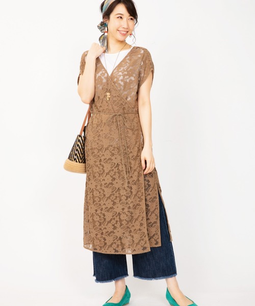 JETSET SOLO PLUS (ジェットセットソロプラス)の「2WAYレースカシュクールワンピース(ワンピース・レディース・ブラウン/ベージュ系その他・FREE)」の2枚目の写真