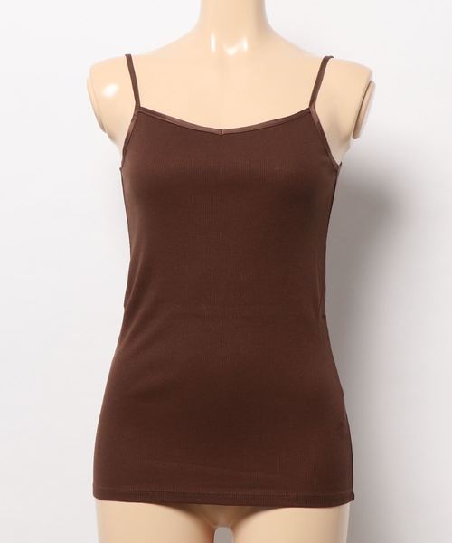 Lingerie by GeeRA（ランジェリーバイジーラ）の「コットン１００％テレコリブキャミソール（キャミソール・レディース・ライトグレー/ブラック/ネイビー/ブラウン/オフホワイト/カーキ/ピンク/ラベンダー・MEDIUM/LARGE/X-LARGE）」の5枚目の写真