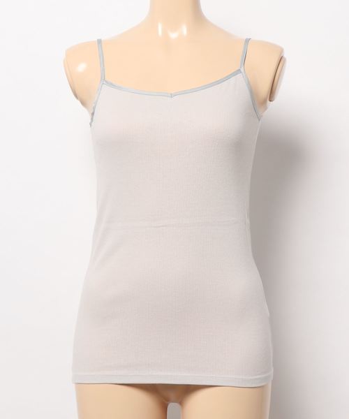 Lingerie by GeeRA（ランジェリーバイジーラ）の「コットン１００％テレコリブキャミソール（キャミソール・レディース・ライトグレー/ブラック/ネイビー/ブラウン/オフホワイト/カーキ/ピンク/ラベンダー・MEDIUM/LARGE/X-LARGE）」の4枚目の写真