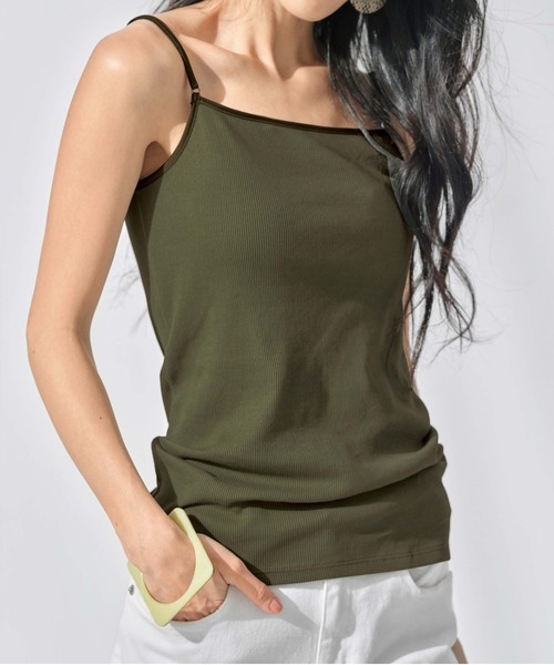 Lingerie by GeeRA（ランジェリーバイジーラ）の「コットン１００％テレコリブキャミソール（キャミソール・レディース・ライトグレー/ブラック/ネイビー/ブラウン/オフホワイト/カーキ/ピンク/ラベンダー・MEDIUM/LARGE/X-LARGE）」の6枚目の写真