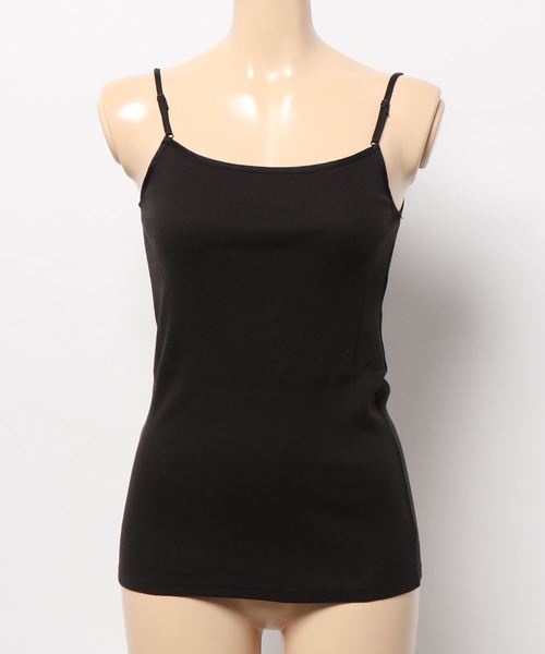 Lingerie by GeeRA（ランジェリーバイジーラ）の「コットン１００％テレコリブキャミソール（キャミソール・レディース・ライトグレー/ブラック/ネイビー/ブラウン/オフホワイト/カーキ/ピンク/ラベンダー・MEDIUM/LARGE/X-LARGE）」の3枚目の写真