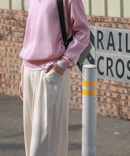 chuclla（チュクラ）の「【chuclla】【2020/SS】ハイウエスト タックワイドスラックス chw1093（スラックス・レディース・ブラック/ベージュ/アイボリー/ダークグレー・S/M/L）」の9枚目の写真