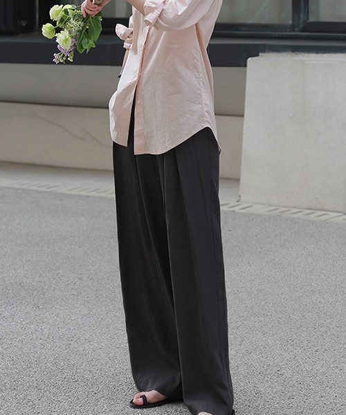 chuclla（チュクラ）の「【chuclla】【2020/SS】ハイウエスト タックワイドスラックス chw1093（スラックス・レディース・ブラック/ベージュ/アイボリー/ダークグレー・S/M/L）」の20枚目の写真