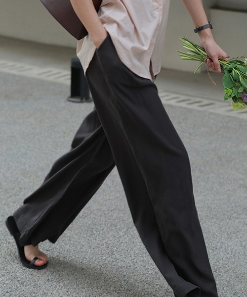 chuclla（チュクラ）の「【chuclla】【2020/SS】ハイウエスト タックワイドスラックス chw1093（スラックス・レディース・ブラック/ベージュ/アイボリー/ダークグレー・S/M/L）」の21枚目の写真