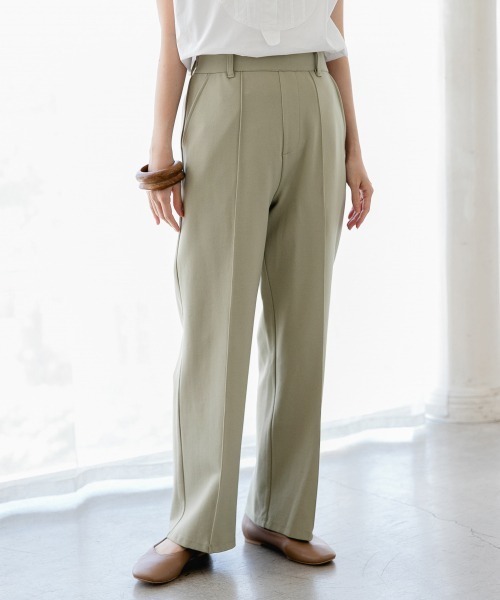 LOWRYS FARM（ローリーズファーム）の「ポンチピンタックパンツ　879102（その他パンツ・レディース・グリーン/その他1/アイボリー/キナリ/チャコールグレー/ピンク/ブルー/ホワイト系その他・MEDIUM/LARGE）」の6枚目の写真