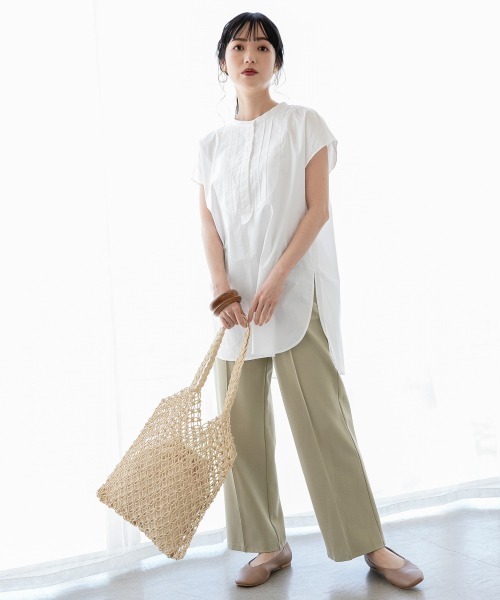 LOWRYS FARM（ローリーズファーム）の「ポンチピンタックパンツ　879102（その他パンツ・レディース・グリーン/その他1/アイボリー/キナリ/チャコールグレー/ピンク/ブルー/ホワイト系その他・MEDIUM/LARGE）」の11枚目の写真