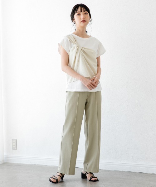 LOWRYS FARM（ローリーズファーム）の「ポンチピンタックパンツ　879102（その他パンツ・レディース・グリーン/その他1/アイボリー/キナリ/チャコールグレー/ピンク/ブルー/ホワイト系その他・MEDIUM/LARGE）」の12枚目の写真