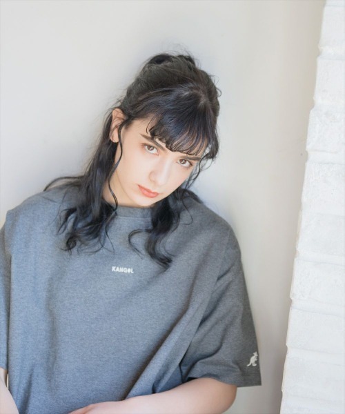 KANGOL（カンゴール）の「【KANGOL／カンゴール】ロゴ刺繍半袖Tワンピ/ビッグシルエット/Ｔシャツワンピース（ワンピース・レディース・ホワイト/チャコールグレー/ブラック・M/L/LL）」の11枚目の写真