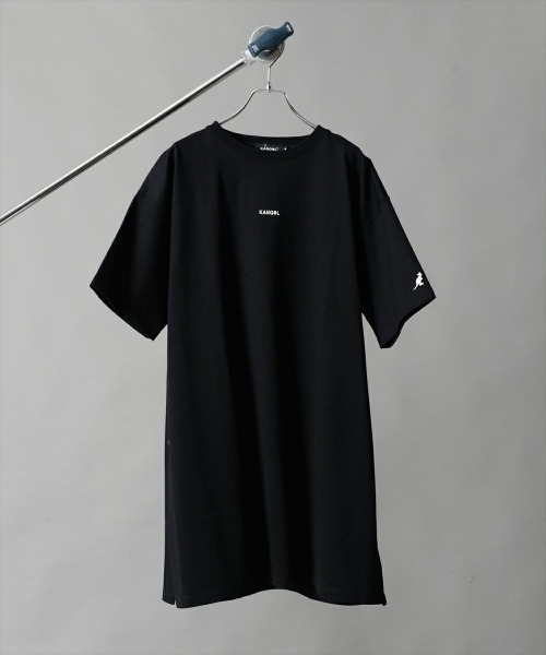 KANGOL（カンゴール）の「【KANGOL／カンゴール】ロゴ刺繍半袖Tワンピ/ビッグシルエット/Ｔシャツワンピース（ワンピース・レディース・ホワイト/チャコールグレー/ブラック・M/L/LL）」の15枚目の写真