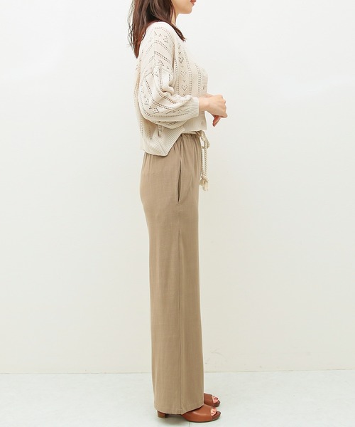 Social GIRL(ソーシャルガール)の「タッセルベルトワイドストレートパンツ(その他パンツ・レディース・ベージュ/カーキ/オフホワイト・M/L)」の8枚目の写真