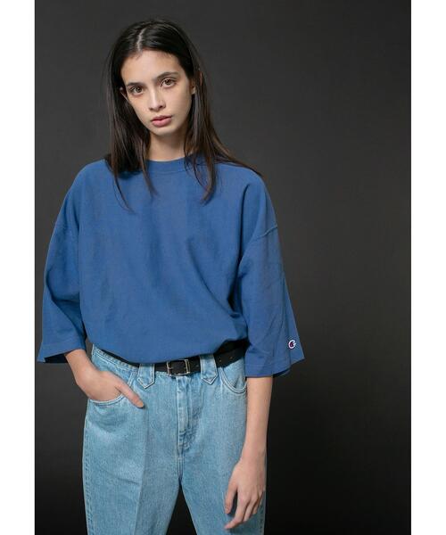 Champion（チャンピオン）の「＜Champion × monkey time＞ REVERSE WEAVE TEE/Tシャツ（Tシャツ/カットソー・メンズ・ライム/ベージュ/イエロー/コバルトブルー/グレー・X-LARGE/LARGE/MEDIUM/SMALL）」の4枚目の写真