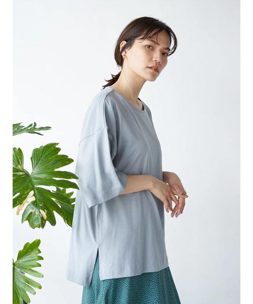 セール American 前後差ゆるカットチュニック Tシャツ カットソー American Holic アメリカンホリック のファッション