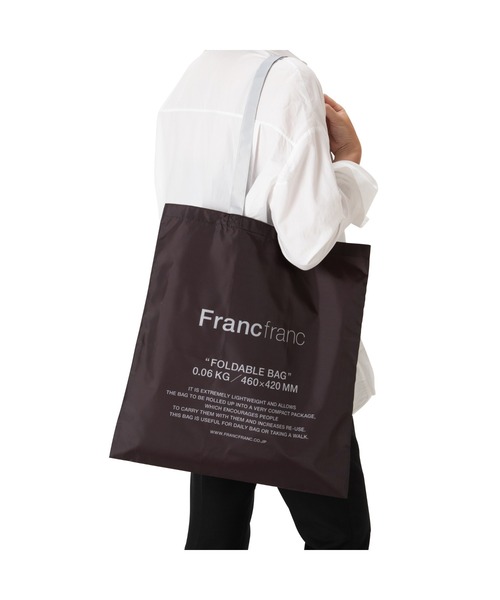 Francfranc(フランフラン)の「エルン エコバッグ ロゴ ブラック(エコバッグ/サブバッグ・レディース・ブラック・FREE)」の4枚目の写真