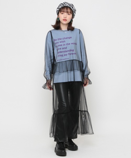 Me%(ミィパーセント)の「シースルーロングワンピース(ワンピース・レディース・ホワイト/ブラック・FREE)」の19枚目の写真