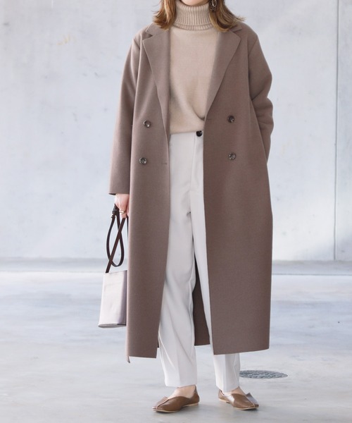 reca(レカ)の「サイドスリット ロングコート(ダウンジャケット/コート・レディース・アイボリー/モカ/ブラウン系その他・M/L)」の3枚目の写真