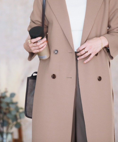 reca(レカ)の「サイドスリット ロングコート(ダウンジャケット/コート・レディース・アイボリー/モカ/ブラウン系その他・M/L)」の21枚目の写真