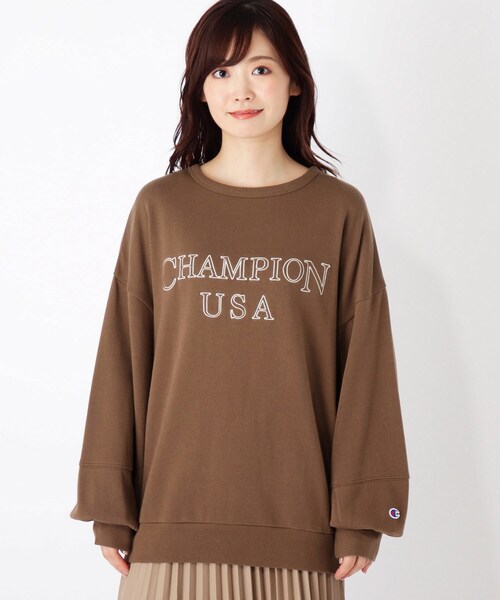 Champion(チャンピオン)の「【Champion】ロゴスウェット(スウェット・レディース・アイボリー/ブラウン系・02)」の3枚目の写真