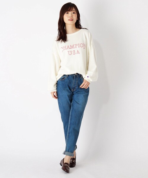 Champion(チャンピオン)の「【Champion】ロゴスウェット(スウェット・レディース・アイボリー/ブラウン系・02)」の10枚目の写真