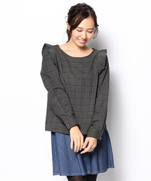 Chico | 長袖チェックタックスリーブBL(シャツ/ブラウス)