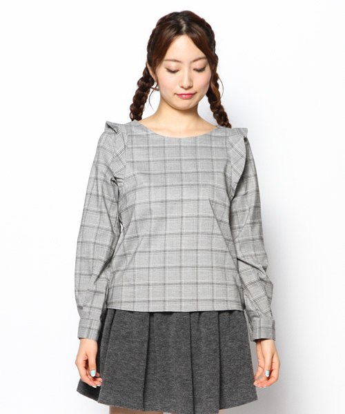 Chico（チコ）の「長袖チェックタックスリーブBL（シャツ/ブラウス・レディース・チャコールグレー/グレー・FREE）」の10枚目の写真
