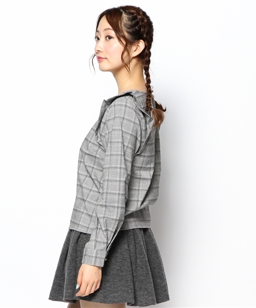Chico（チコ）の「長袖チェックタックスリーブBL（シャツ/ブラウス・レディース・チャコールグレー/グレー・FREE）」の11枚目の写真