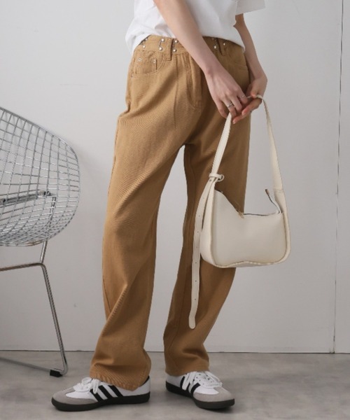 Girly Doll(ガーリードール)の「ハイウエストデニム(デニムパンツ・レディース・ブルー/ブラック/ホワイト/グレー/ダークブルー/ブラウン/スカイブルー/ピンクベージュ/イエロー・M/L/XL/S)」の5枚目の写真