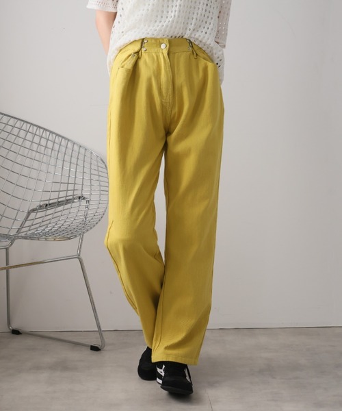 Girly Doll(ガーリードール)の「ハイウエストデニム(デニムパンツ・レディース・ブルー/ブラック/ホワイト/グレー/ダークブルー/ブラウン/スカイブルー/ピンクベージュ/イエロー・M/L/XL/S)」の8枚目の写真