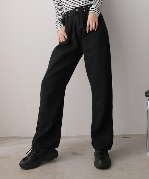 Girly Doll(ガーリードール)の「ハイウエストデニム(デニムパンツ・レディース・ブルー/ブラック/ホワイト/グレー/ダークブルー/ブラウン/スカイブルー/ピンクベージュ/イエロー・M/L/XL/S)」の22枚目の写真