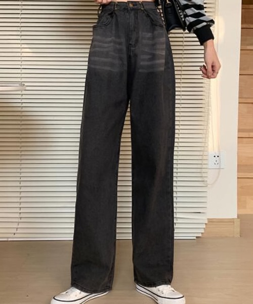 Girly Doll(ガーリードール)の「ハイウエストデニム(デニムパンツ・レディース・ブルー/ブラック/ホワイト/グレー/ダークブルー/ブラウン/スカイブルー/ピンクベージュ/イエロー・M/L/XL/S)」の10枚目の写真