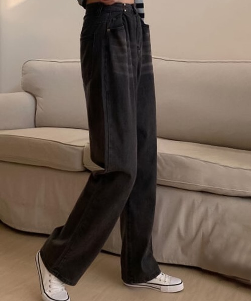 Girly Doll(ガーリードール)の「ハイウエストデニム(デニムパンツ・レディース・ブルー/ブラック/ホワイト/グレー/ダークブルー/ブラウン/スカイブルー/ピンクベージュ/イエロー・M/L/XL/S)」の11枚目の写真