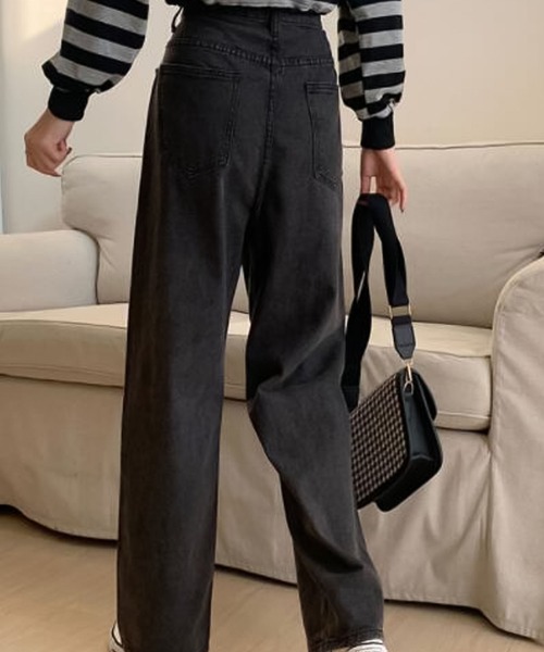 Girly Doll(ガーリードール)の「ハイウエストデニム(デニムパンツ・レディース・ブルー/ブラック/ホワイト/グレー/ダークブルー/ブラウン/スカイブルー/ピンクベージュ/イエロー・M/L/XL/S)」の12枚目の写真