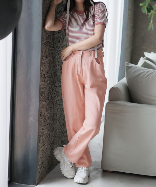 Girly Doll(ガーリードール)の「ハイウエストデニム(デニムパンツ・レディース・ブルー/ブラック/ホワイト/グレー/ダークブルー/ブラウン/スカイブルー/ピンクベージュ/イエロー・M/L/XL/S)」の21枚目の写真