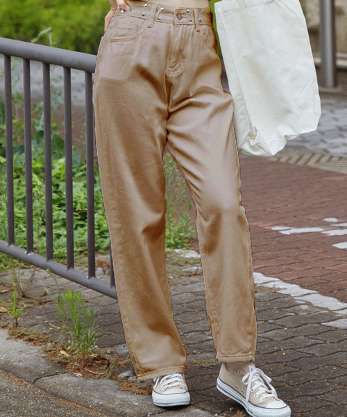 Girly Doll(ガーリードール)の「ハイウエストデニム(デニムパンツ・レディース・ブルー/ブラック/ホワイト/グレー/ダークブルー/ブラウン/スカイブルー/ピンクベージュ/イエロー・M/L/XL/S)」の17枚目の写真