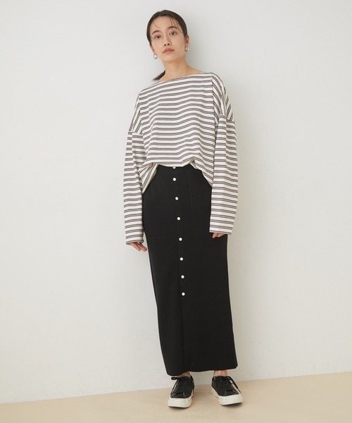 ADAM ET ROPE'（アダムエロペ）の「【WEB限定】BIGボーダープルオーバー（Tシャツ/カットソー・レディース・ブラック系その他/ホワイト系その他/ブルー系その他・FREE）」の17枚目の写真