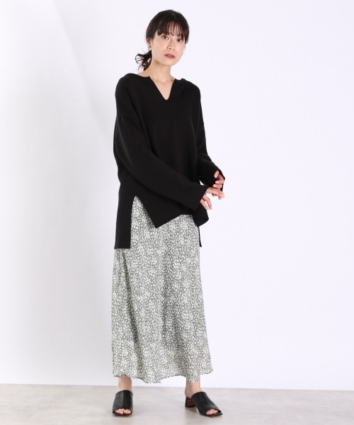 LOWRYS FARM（ローリーズファーム）の「ハナ／キリカエフレアスカート　933167（スカート・レディース・アイボリー/ブラック/グリーン/イエロー・FREE）」の6枚目の写真